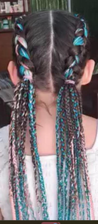 COLOURFUL TWIN BRAIDS
